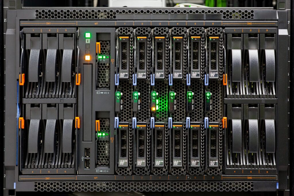 Network Server Rack Panel with hard disks